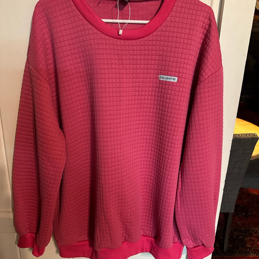 SHEIN Pink Quilted Sweatshirt